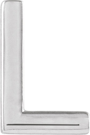 Platinum Initial L Single Earring
