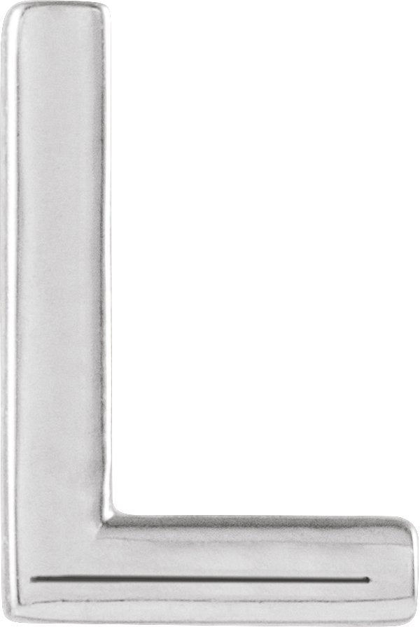 Platinum Initial L Single Earring