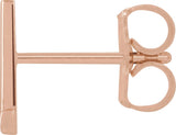 14K Gold Initial L Single Earring - Rose Gold - view 2