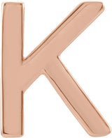 14K Gold Initial K Single Earring - Rose Gold