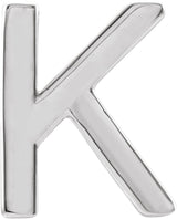 Platinum Initial K Single Earring