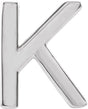 Platinum Initial K Single Earring