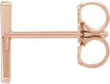 14K Gold Initial K Single Earring - Rose Gold - view 2
