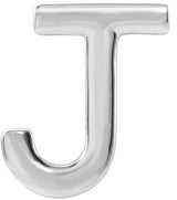 14K Gold Initial J Single Earring - White Gold