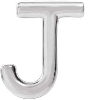 Platinum Initial J Single Earring