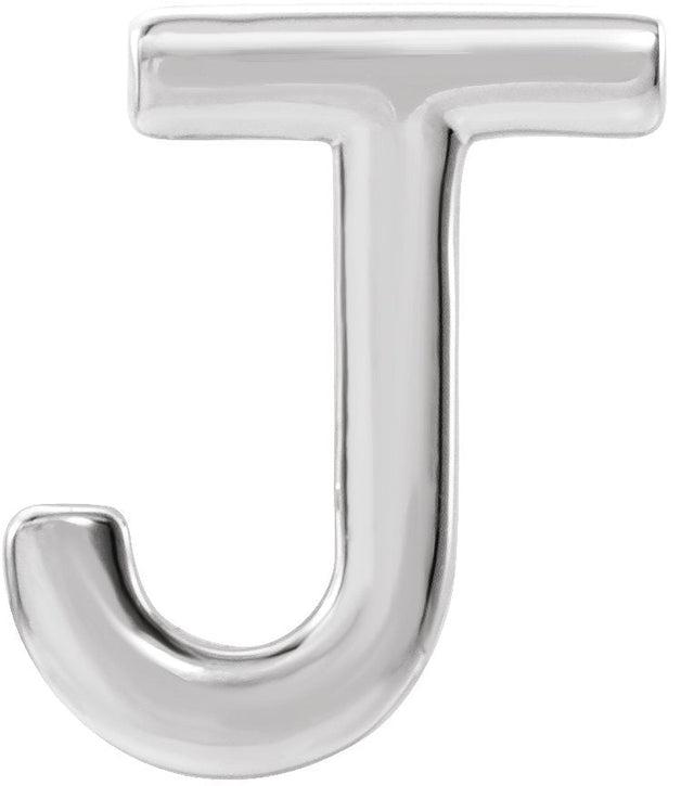 Platinum Initial J Single Earring