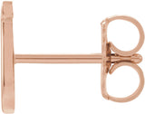 14K Gold Initial J Single Earring - Rose Gold - view 2