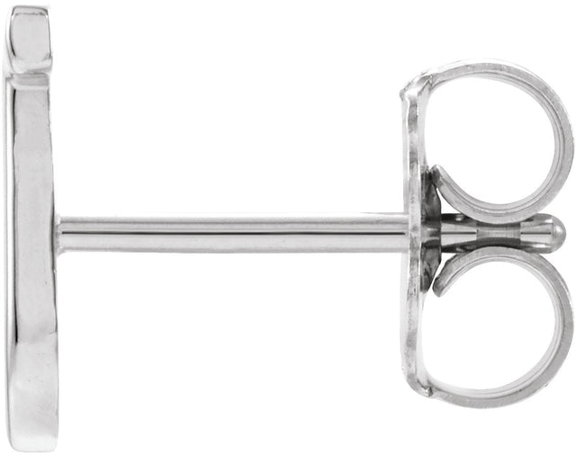 14K Gold Initial J Single Earring - White Gold - view 2