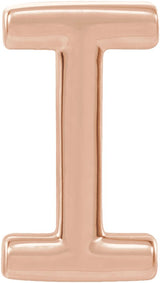 14K Gold Initial I Single Earring - Rose Gold