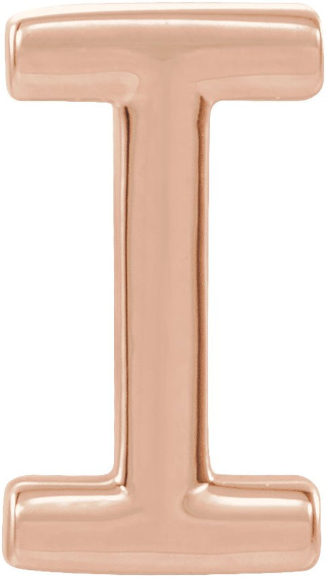 14K Gold Initial I Single Earring - Rose Gold