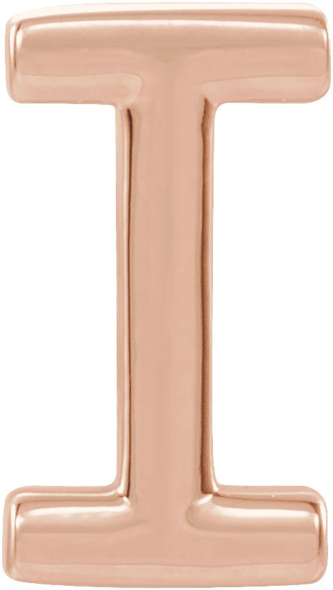14K Gold Initial I Single Earring - Rose Gold
