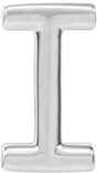 14K Gold Initial I Single Earring - White Gold