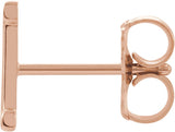 14K Gold Initial I Single Earring - Rose Gold - view 2