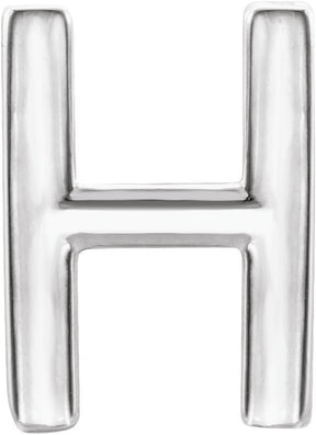 Platinum Initial H Single Earring