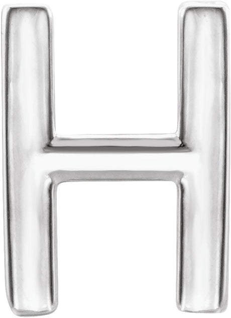 Platinum Initial H Single Earring