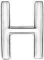 Platinum Initial H Single Earring