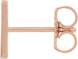 14K Gold Initial H Single Earring - Rose Gold - view 2