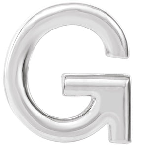 14K Gold Initial G Single Earring - White Gold
