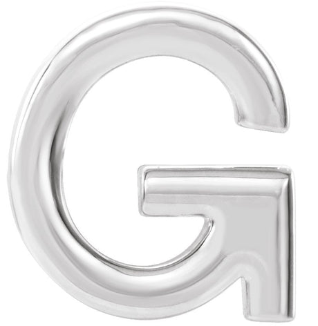 Platinum Initial G Single Earring