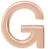 14K Gold Initial G Single Earring - Rose Gold