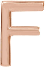 14K Gold Initial F Single Earring - Rose Gold