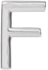 Platinum Initial F Single Earring