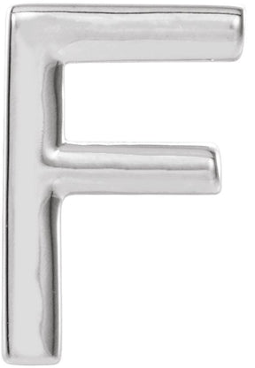 Platinum Initial F Single Earring