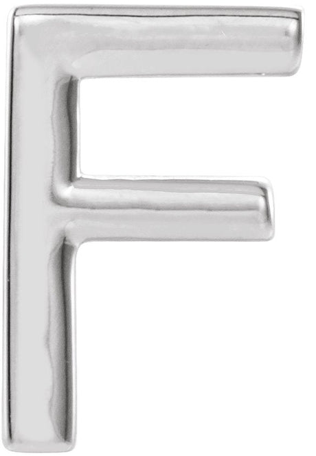 Platinum Initial F Single Earring