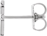 14K Gold Initial F Single Earring - White Gold - view 2