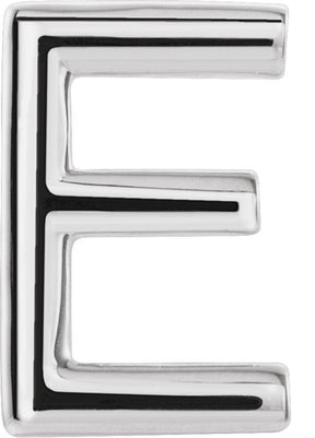 14K Gold Single Initial Earring - White Gold