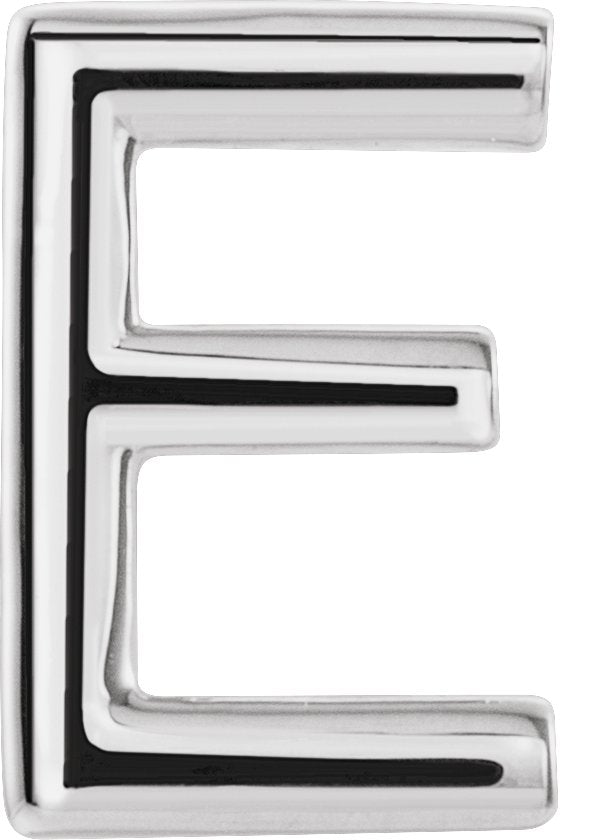 14K Gold Single Initial Earring - White Gold