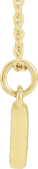 14K Gold Round Natural Diamond Petite Pavé® Accented Numeral Necklace - Yellow Gold - view 4