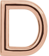 14K Gold Initial D Single Earring - Rose Gold