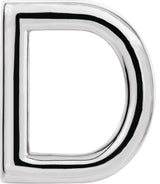 14K Gold Initial D Single Earring - White Gold
