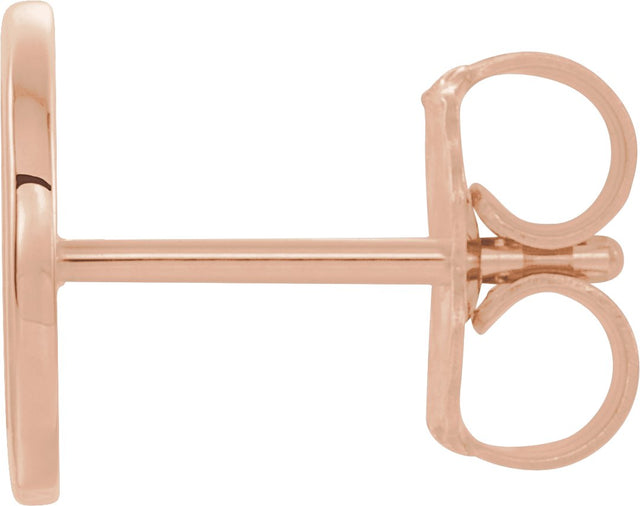 14K Gold Initial D Single Earring - Rose Gold - view 2