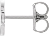 14K Gold Initial C Single Earring - White Gold - view 2