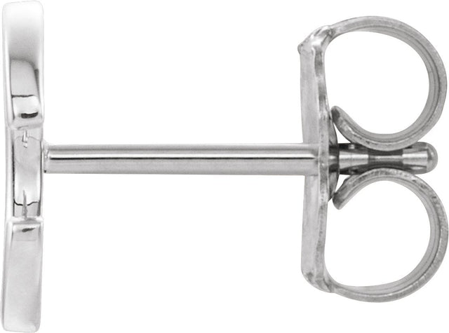 Platinum Initial C Single Earring - view 2