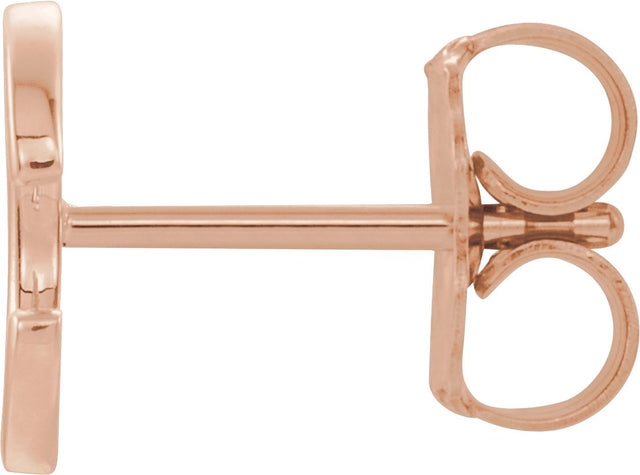 14K Gold Initial C Single Earring - Rose Gold - view 2