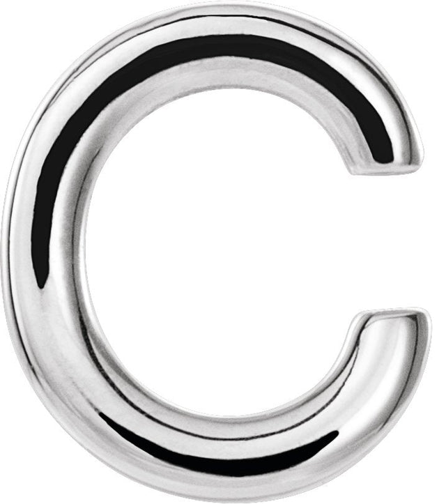 Platinum Initial C Single Earring
