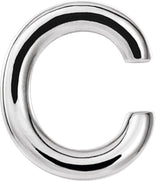 14K Gold Initial C Single Earring - White Gold