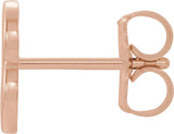 14K Gold Initial B Single Earring - Rose Gold - view 2