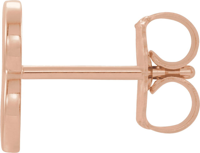 14K Gold Initial B Single Earring - Rose Gold - view 2