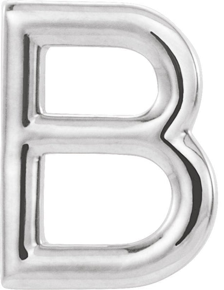 14K Gold Initial B Single Earring - White Gold