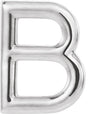 14K Gold Initial B Single Earring - White Gold