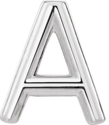 Platinum Initial A Single Earring