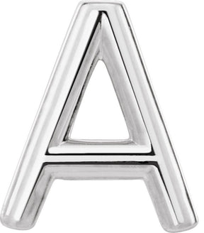 Platinum Initial A Single Earring