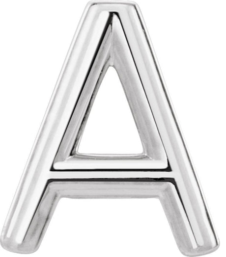 Platinum Initial A Single Earring