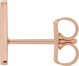 14K Gold Initial A Single Earring - Rose Gold - view 2