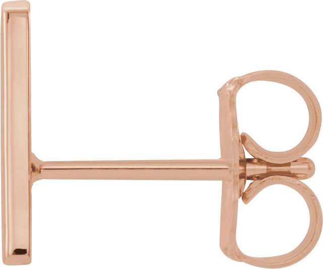 14K Gold Initial A Single Earring - Rose Gold - view 2