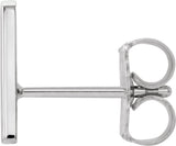 14K Gold Initial A Single Earring - White Gold - view 2